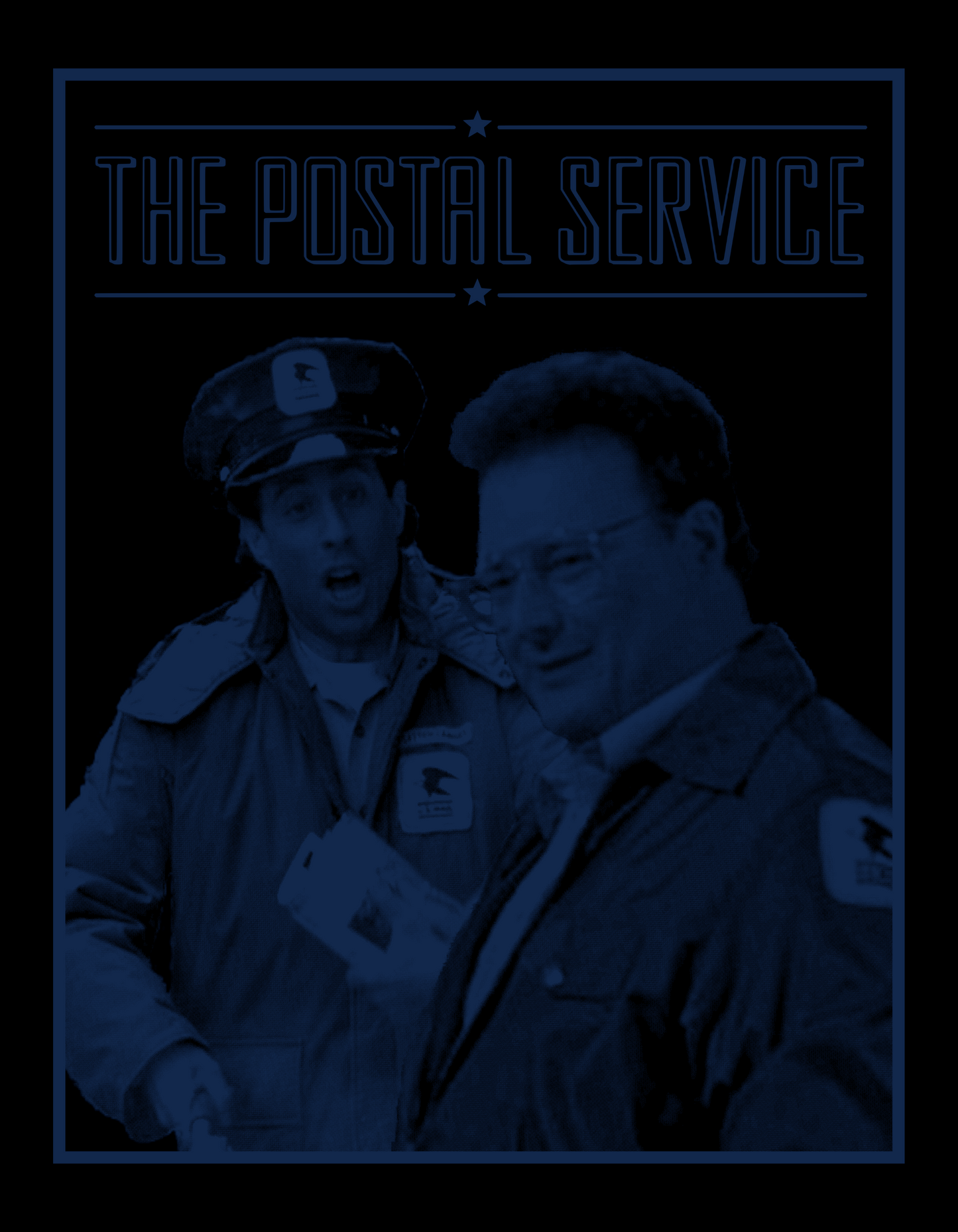 Postal Service on Black T-Shirt